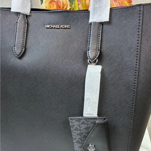 Michael Kors Vincent Large Saffiano Leather Tote Bag With Card Case - Picture 3 of 7